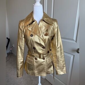 Vintage Ralph Lauren Gold Double-Breasted Women's Jacket Size Medium